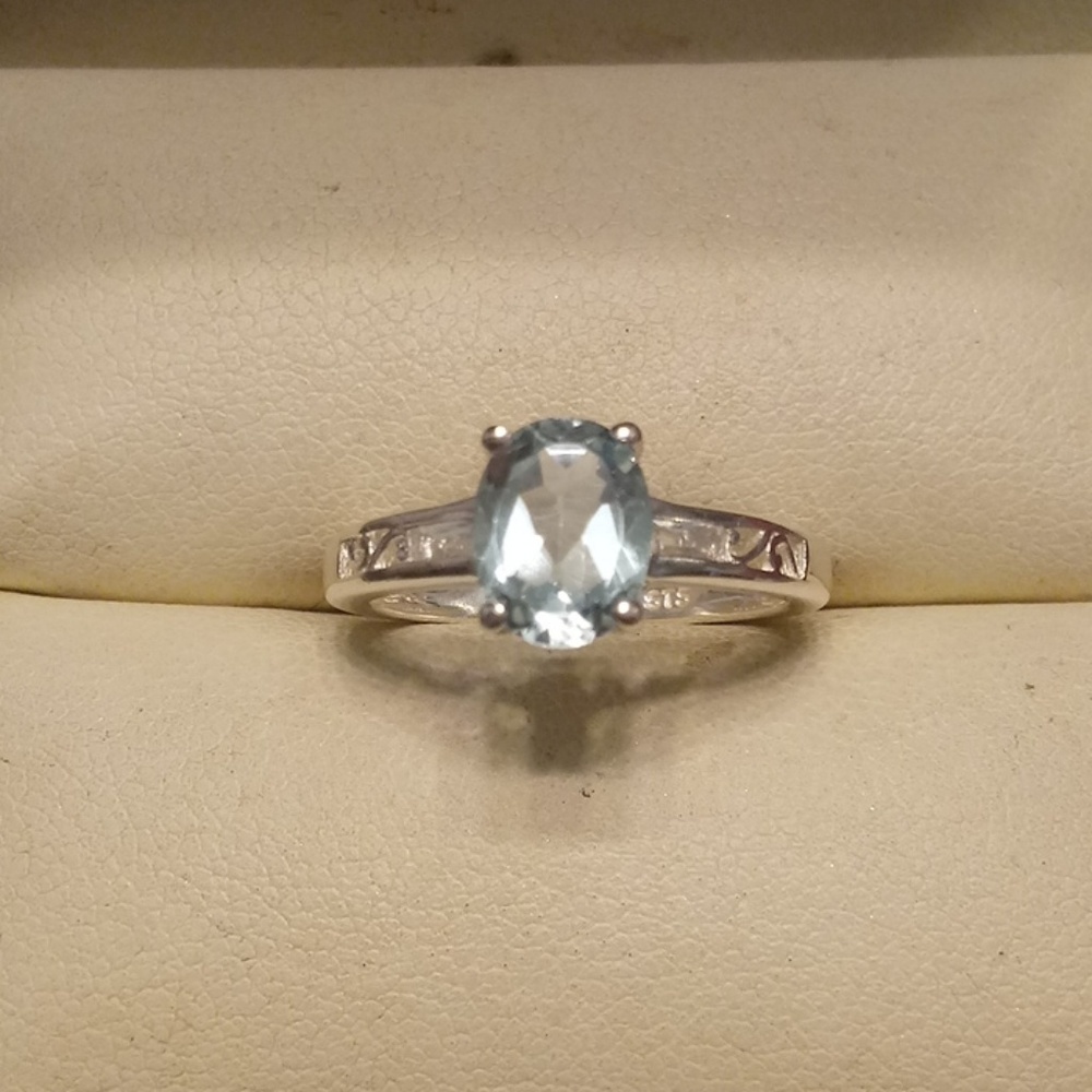 1ctw Genuine Sky Blue Topaz 925 Sterling
